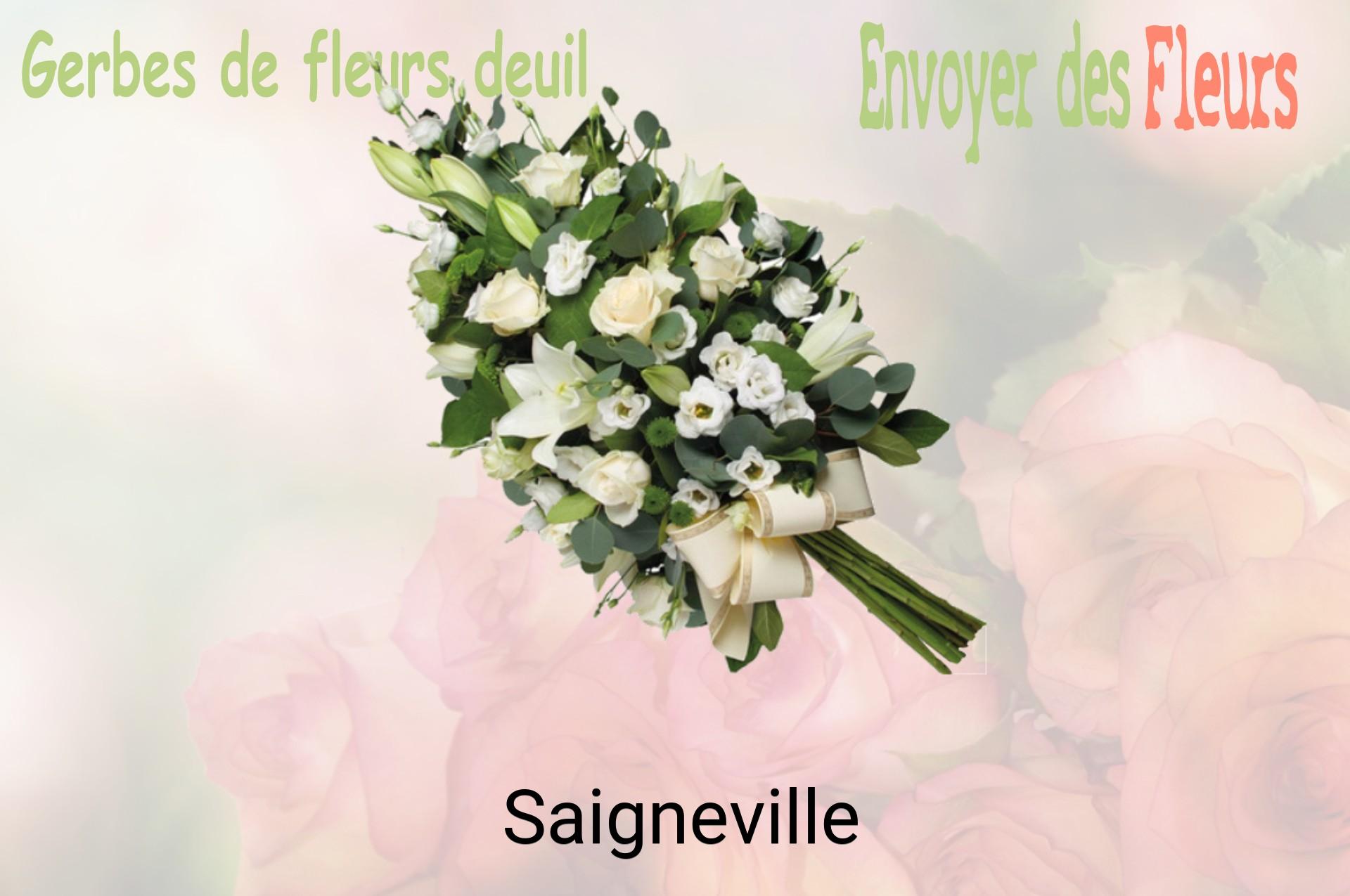 Gerbe de fleurs de deuil livrée à Saigneville